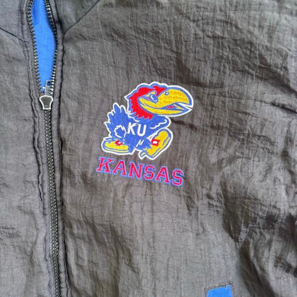 Vtg 1990s Pro Player University of Kansas Jayhawks Coat Reversible Youth 10-12 - Picture 12 of 13